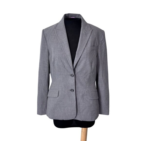 The Limited Womens Gray Blazer Size 10 Two-Button Front Notch Lapel Tailored Fit - Picture 1 of 12
